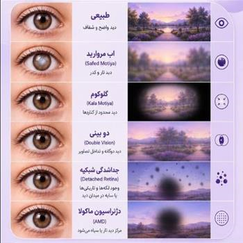 برخی اختلالات بینایی و نحوه دید در آنها
